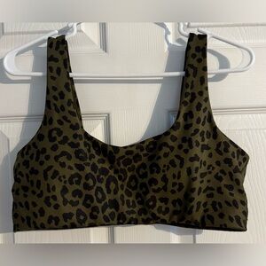 GAP Olive Green Leopard Activewear Bra